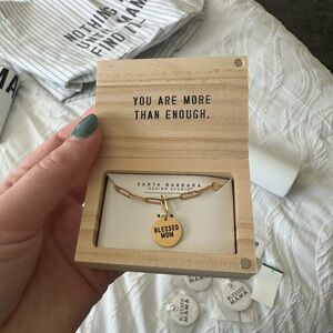 Santa Barbara Gold Blessed Mom Pendant Necklace